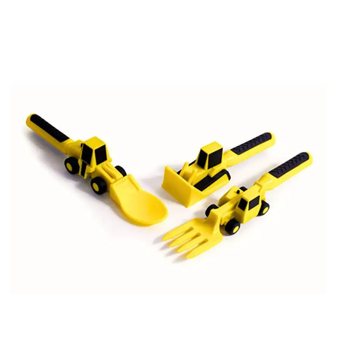 Constructive Eating Construction Plate and Utensils Set - 4-Piece Toddler Dinnerware - view 4