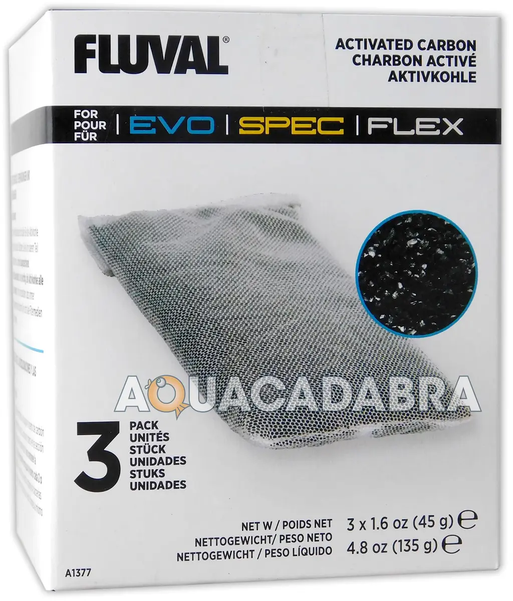 Fluval Activated Carbon Filter Media 3-Pack | Chemical Filtration for Clear Aquarium Water - view 2