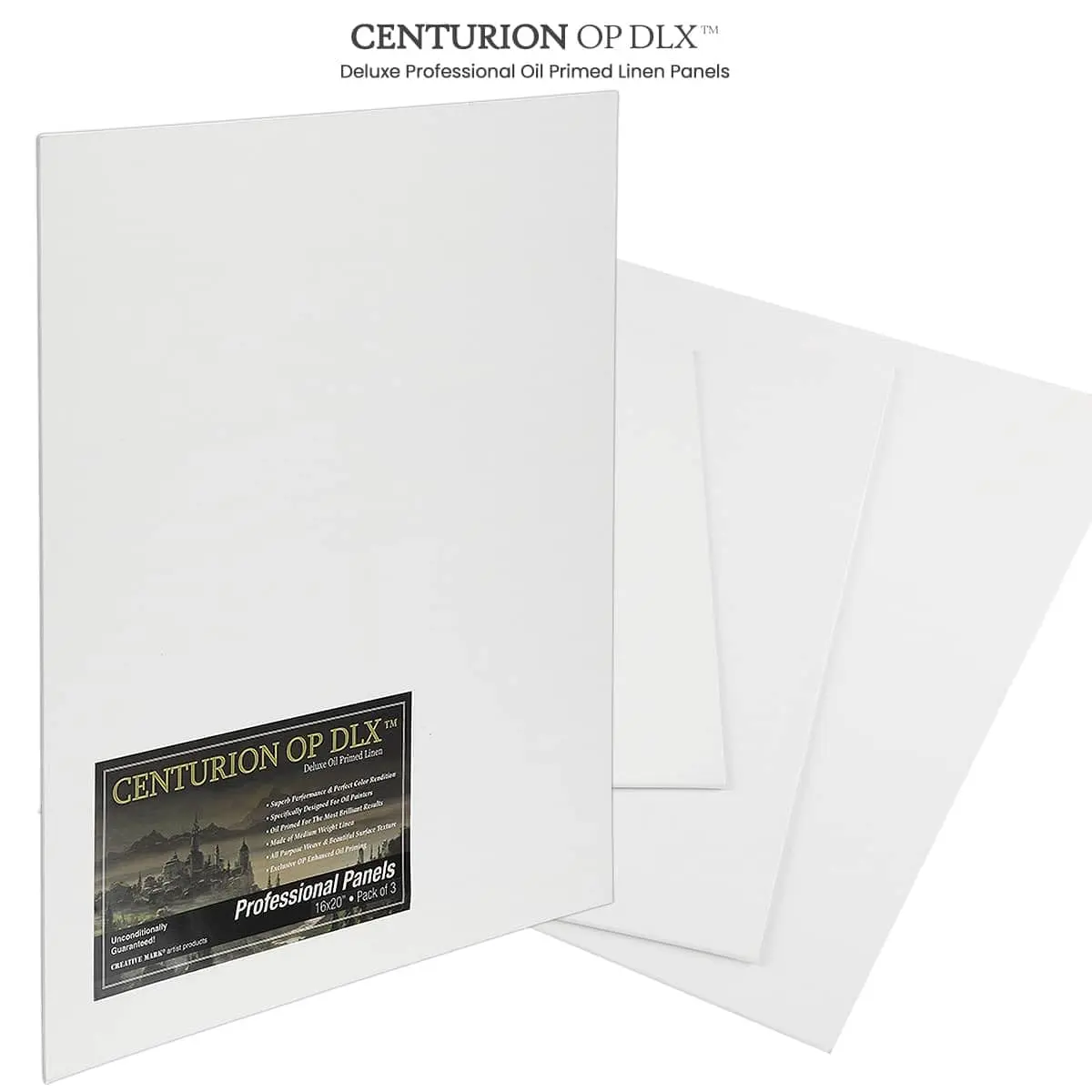 Centurion Linen Canvas Panels 16"x20" | Oil Primed, Archival, 3 Pack - view 5