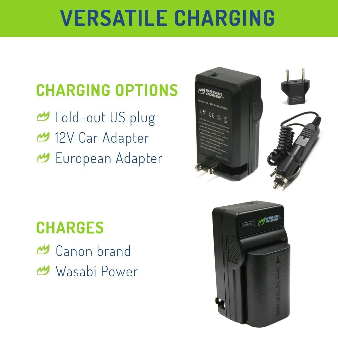 Wasabi Power LP-E6, LP-E6N Battery (2-Pack) & Charger for Canon EOS 5D Series | 7.2V 2600mAh - view 7