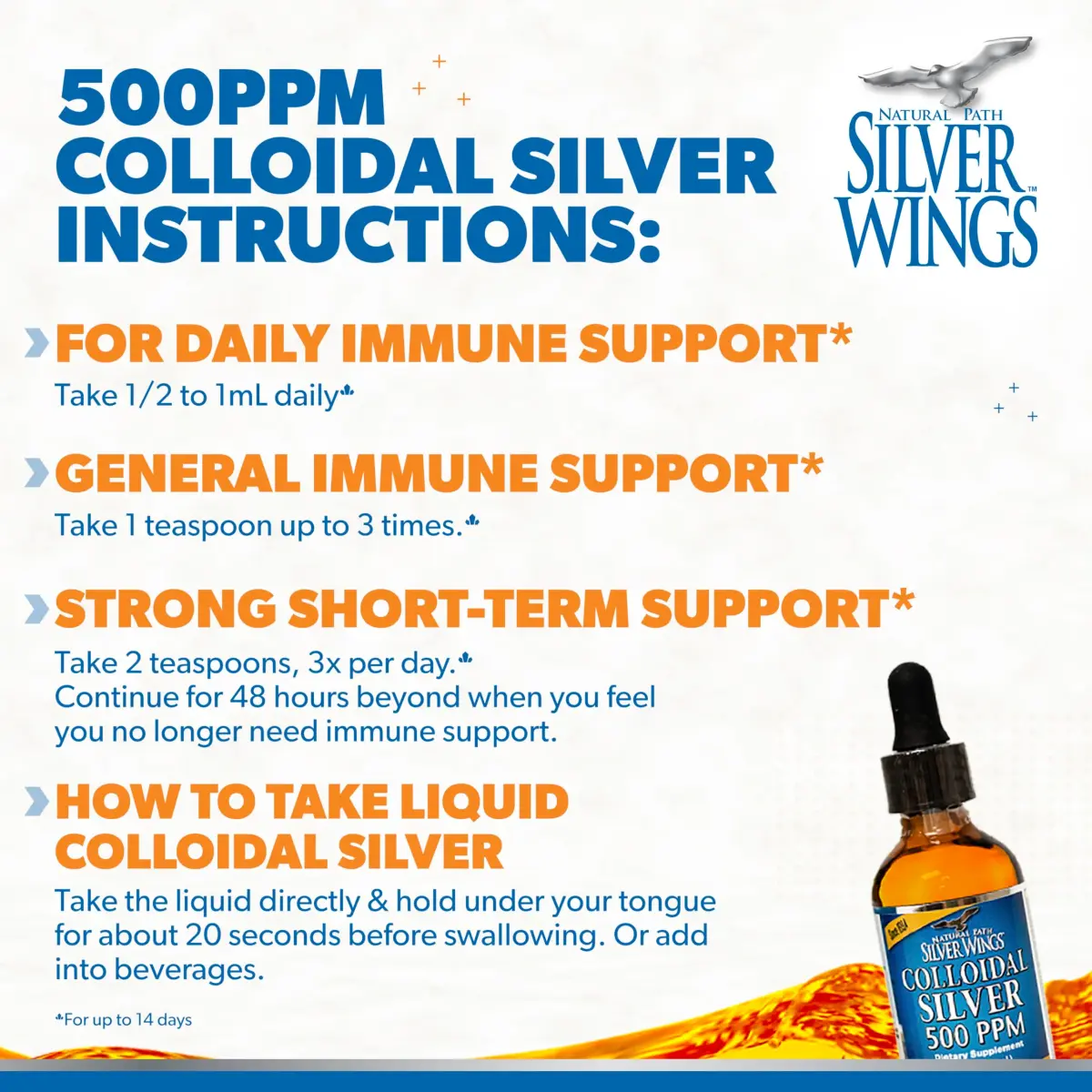 Natural Path Silver Wings Colloidal Silver 500ppm 2 fl oz (59ml) | USA-Sourced Immune Support - view 4