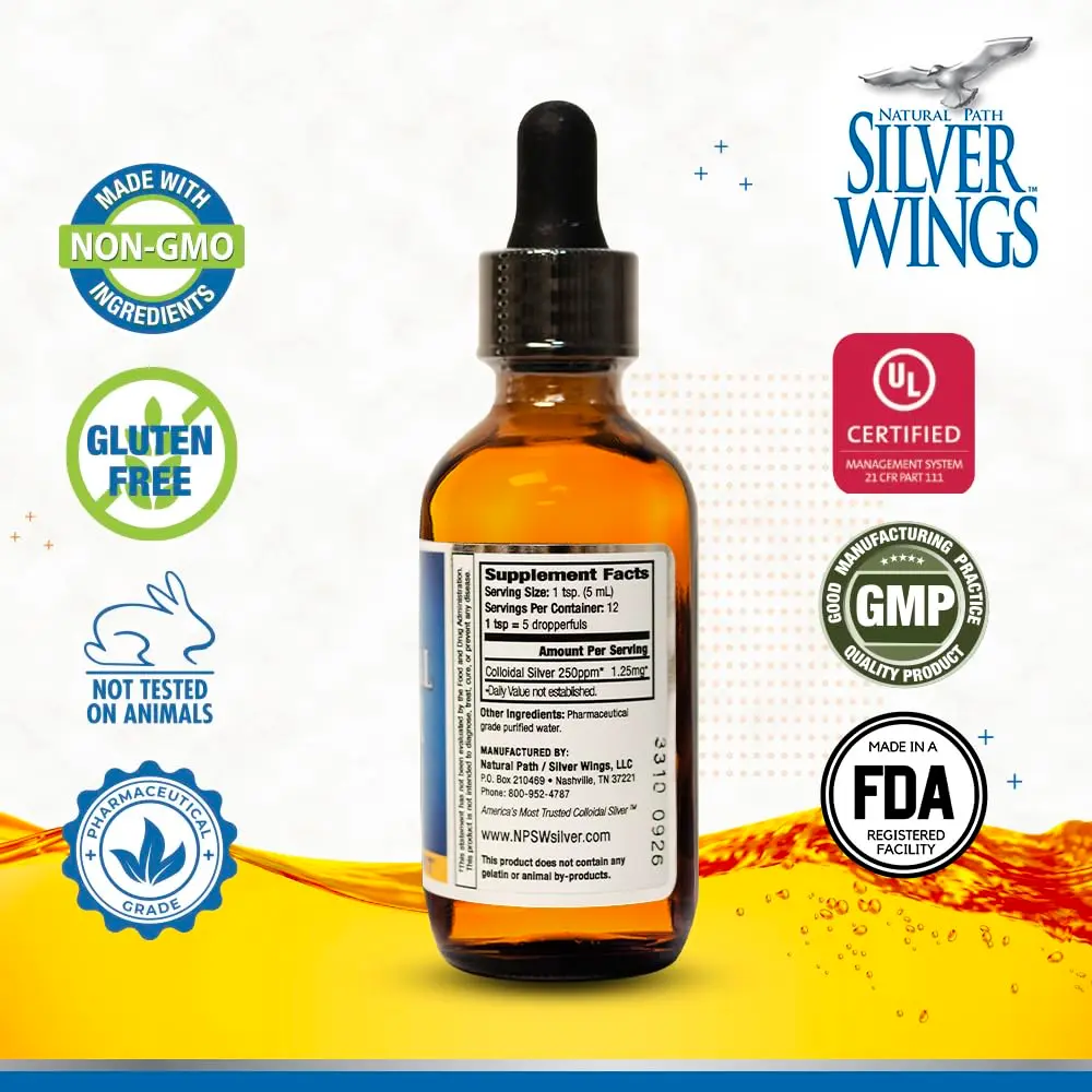 Natural Path Silver Wings Colloidal Silver Liquid 250ppm (7394ml) | Enhanced Immune Support - view 2