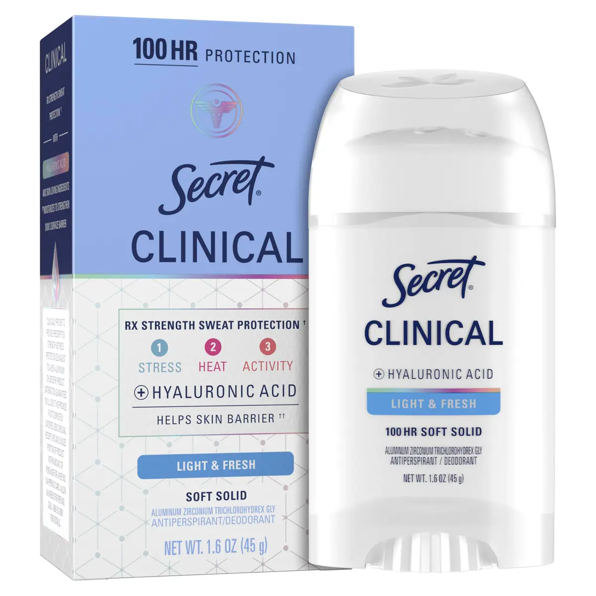 Secret Clinical Strength Antiperspirant Deodorant for Women, 1.6 oz (47 ml) | 100-Hour Sweat & Odor Protection - main product image