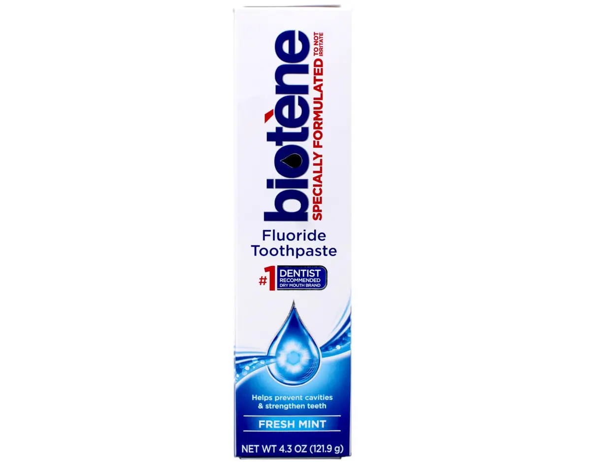 Biotène Fresh Mint Fluoride Toothpaste 122g (4.3 oz) | Cavity Protection & Dry Mouth Relief - view 3