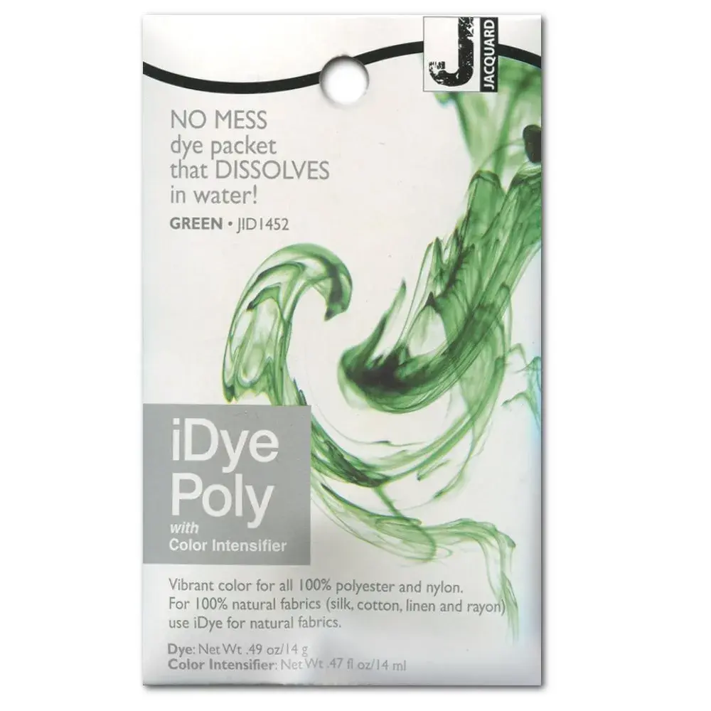 Jacquard iDye Poly Fabric Dye Green 14g (0.49 Oz) | For Synthetics & Plastics - main product image