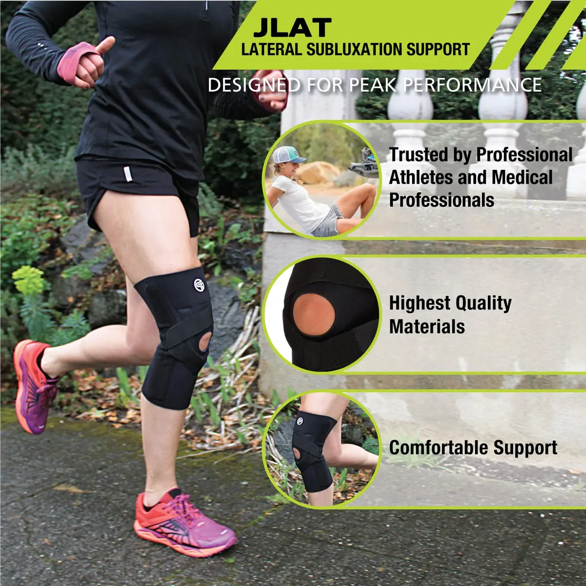 Pro-Tec Athletics J-Lat Knee Patella Support, Right, XX-Large | Patella tracking control with lateral straps - view 2
