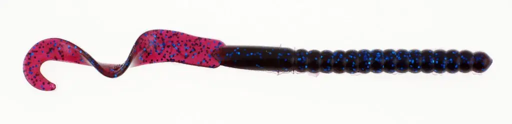 Berkley PowerBait Power Worm Fishing Bait, Blue Fleck, 7in | Irresistible Flavor, Classic Curly Tail Worm Profile - main product image