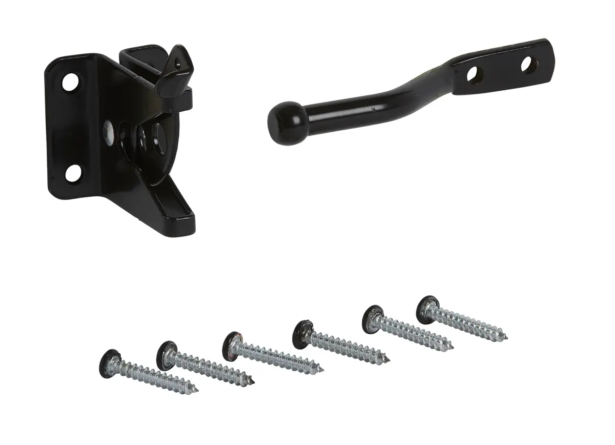 National Hardware Automatic Gate Latch, 4 in Strike, Black Steel | Self-Latching for Outswing Gates - view 4