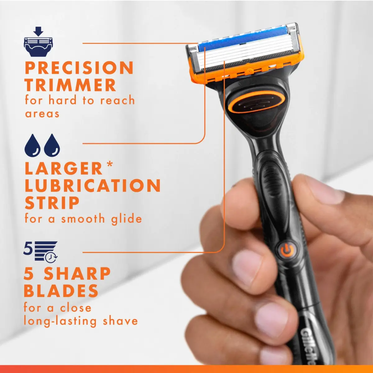 Gillette Fusion5 Power Razor Blade Refills for Men, 8 Count | 5-Blade Technology for Smooth Shaves - view 3
