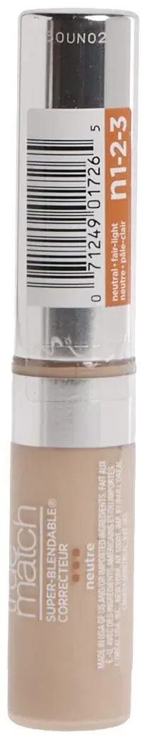L'Oreal Paris True Match Super-Blendable Concealer Fair/Light Neutral 5ml (0.17 Fl Oz) | Natural Finish for All Skin Tones - main product image