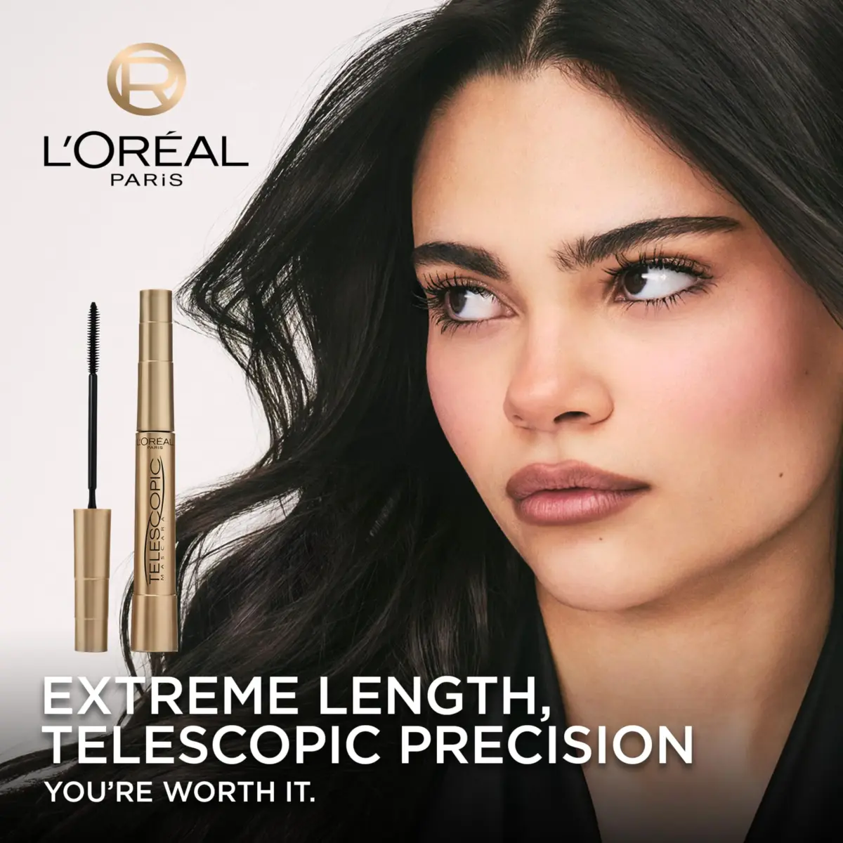 L'Oreal Paris Telescopic Original Mascara, Washable Black, 8ml (0.27 Fl Oz) | Lengthens Lashes Up to 60% - view 2