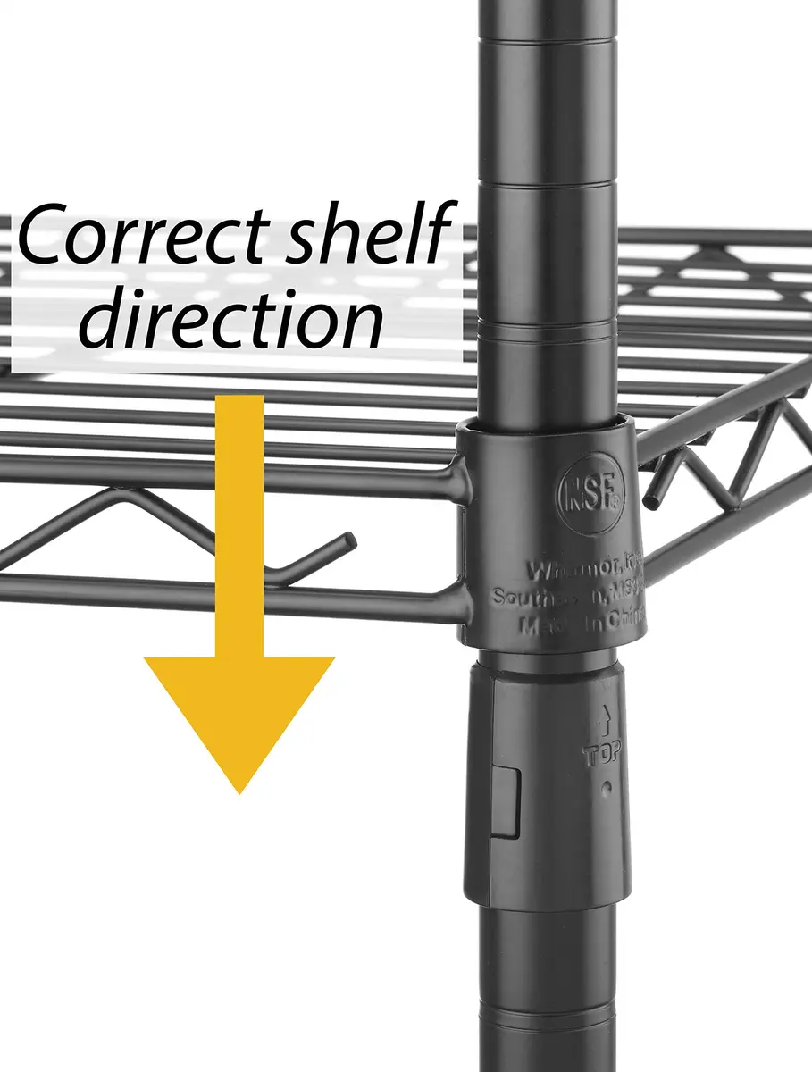 Whitmor 3 Tier Shelving Unit, Metal Shelving, Adjustable Wire Shelving | Heavy Duty Storage for Home & Garage - view 5