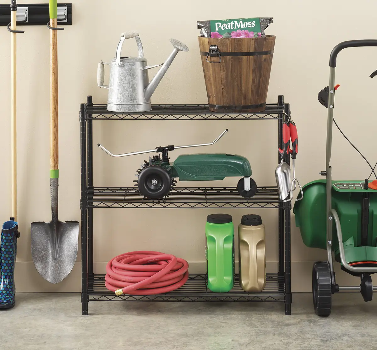 Whitmor 3 Tier Shelving Unit, Metal Shelving, Adjustable Wire Shelving | Heavy Duty Storage for Home & Garage - view 2