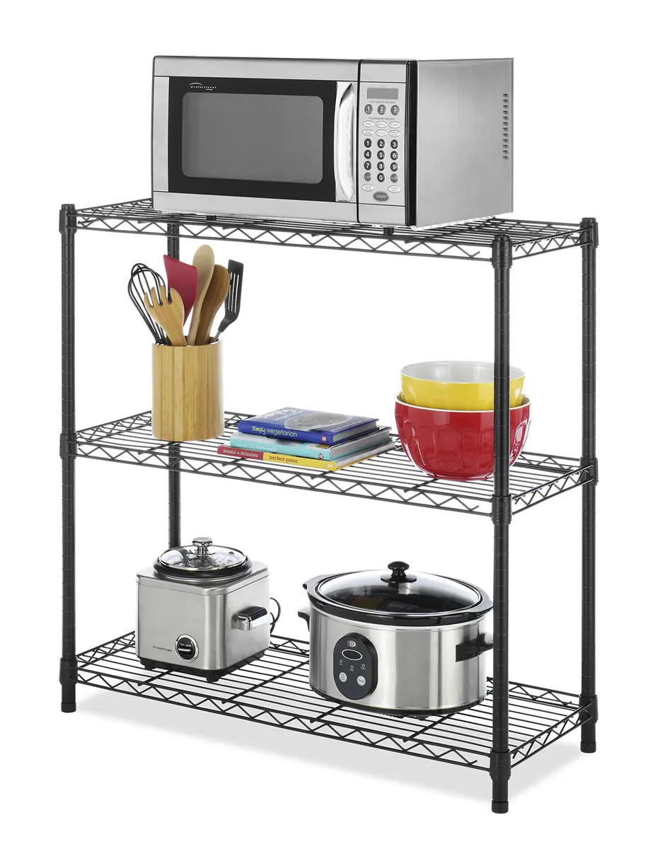Whitmor 3 Tier Shelving Unit, Metal Shelving, Adjustable Wire Shelving | Heavy Duty Storage for Home & Garage - view 4
