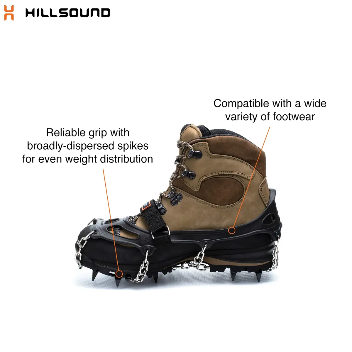 H Hillsound Trail Crampon I Ice Cleat Traction System Large | Winter Trail Hiking - view 2