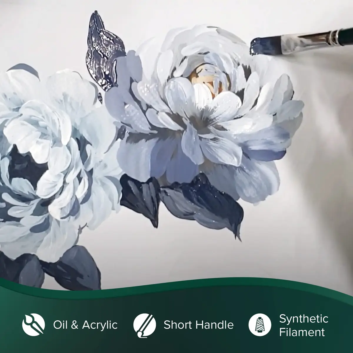 Silver Brush Limited Ruby Satin Bright Oil and Acrylic Paintbrush Size 6 | Synthetic, Short Handle, Heavy Body Paint - view 3