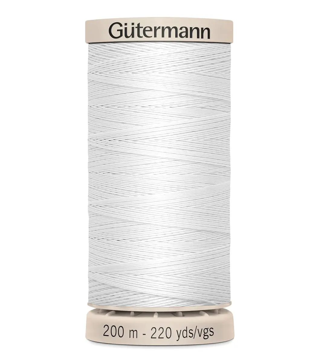 Gütermann White Quilting Thread 220 Yards (201 m) | Mercerized Cotton for Hand Quilting - main product image
