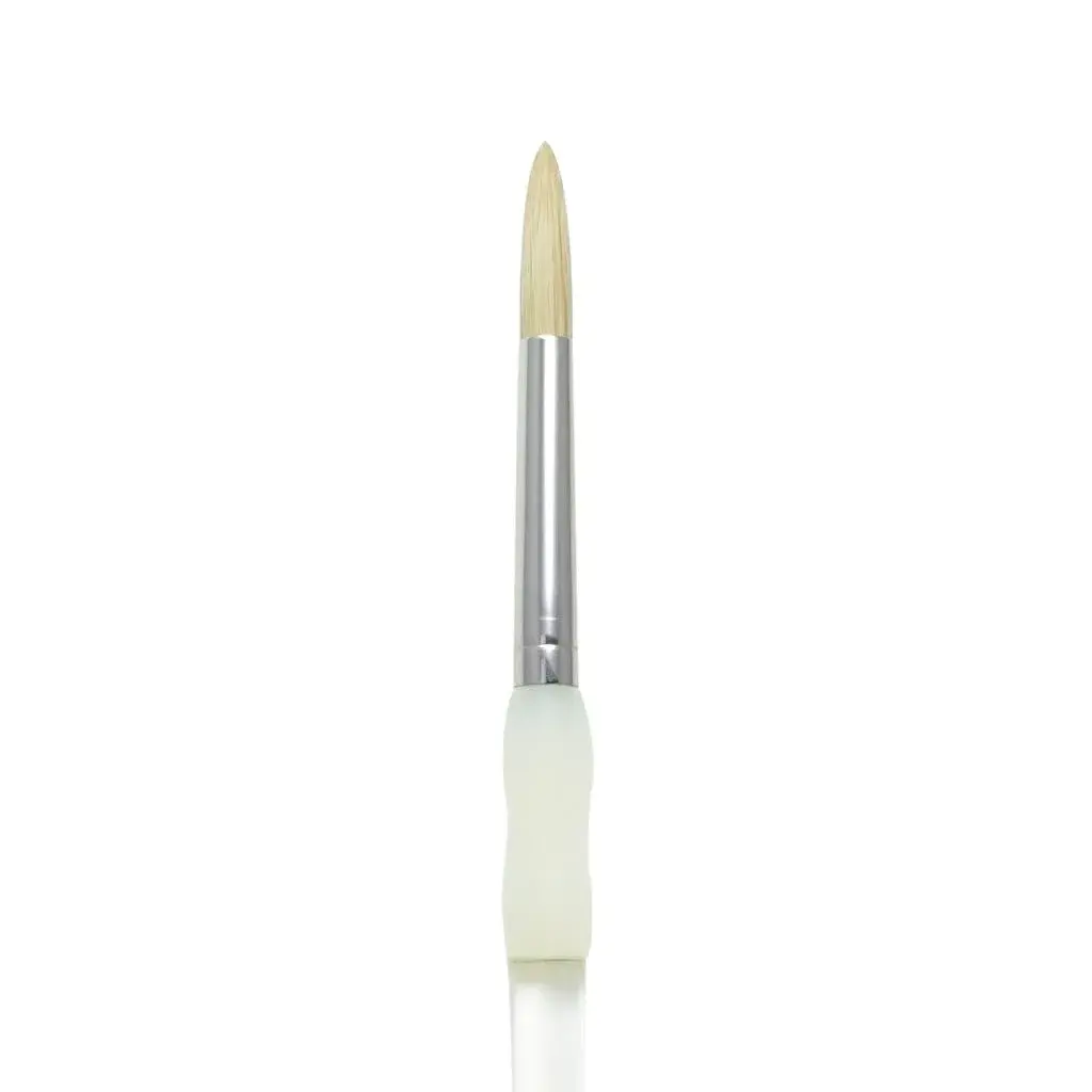 Omnia Soft-Grip Bristle Round Brush Size 3 | Flagged Bristle Artist Brush - view 2
