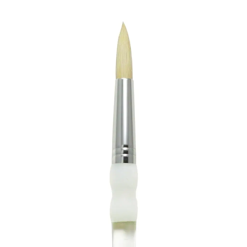 Omnia Soft-Grip Bristle Round Brush Size 3 | Flagged Bristle Artist Brush - view 3