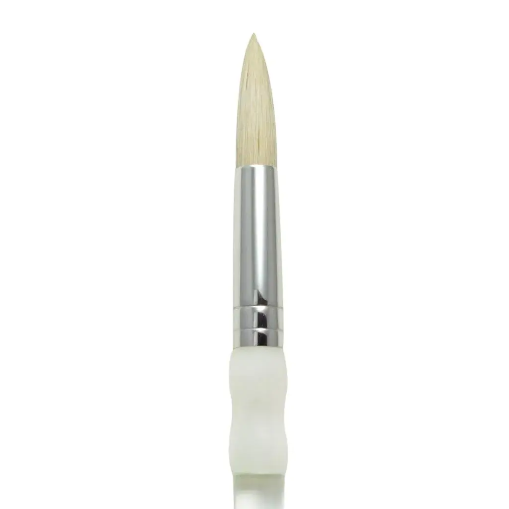 Omnia Soft-Grip Bristle Round Brush Size 3 | Flagged Bristle Artist Brush - view 4