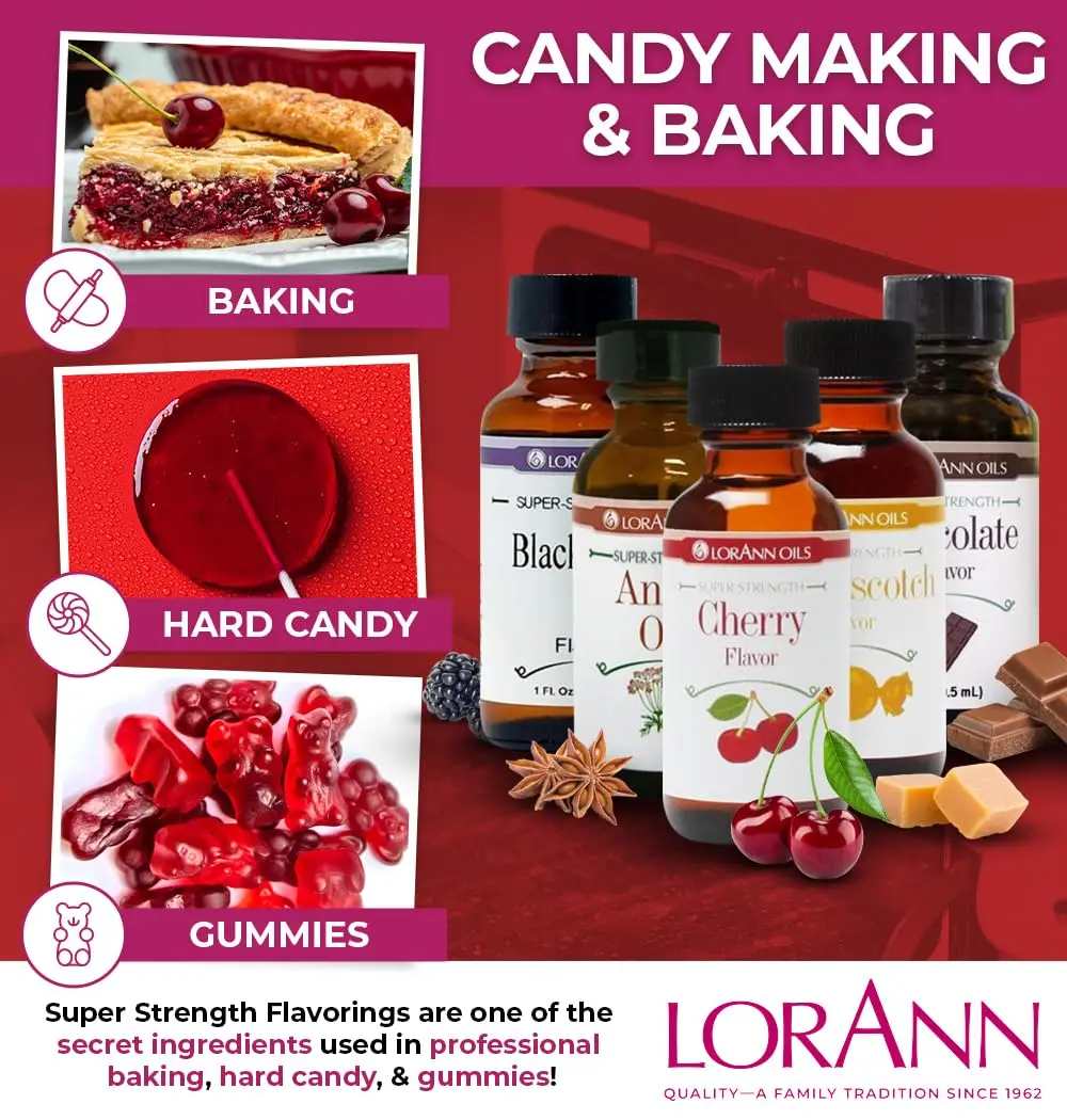LorAnn Oils Super Strength Cherry Flavoring 0.12 Fl Oz | Concentrated Candy & Baking Flavor - view 4