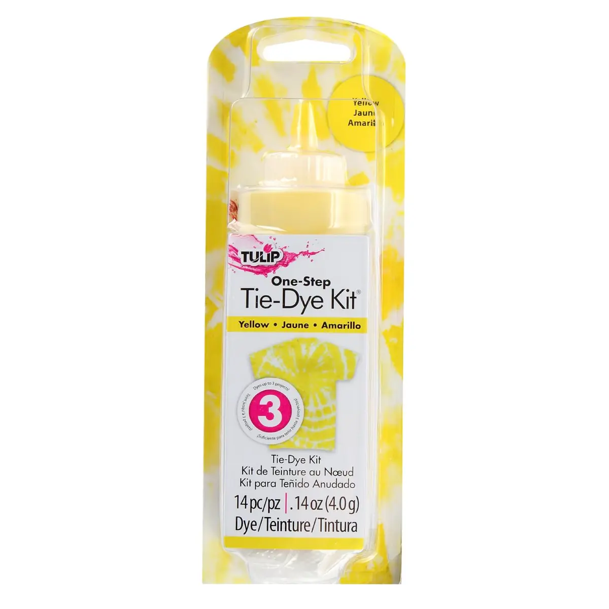 Tulip One-Step Tie-Dye Kit Vibrant Yellow Fabric Dye 118ml (4 fl oz) | Easy-Squeeze Bottle for All-Natural Fibers - main product image