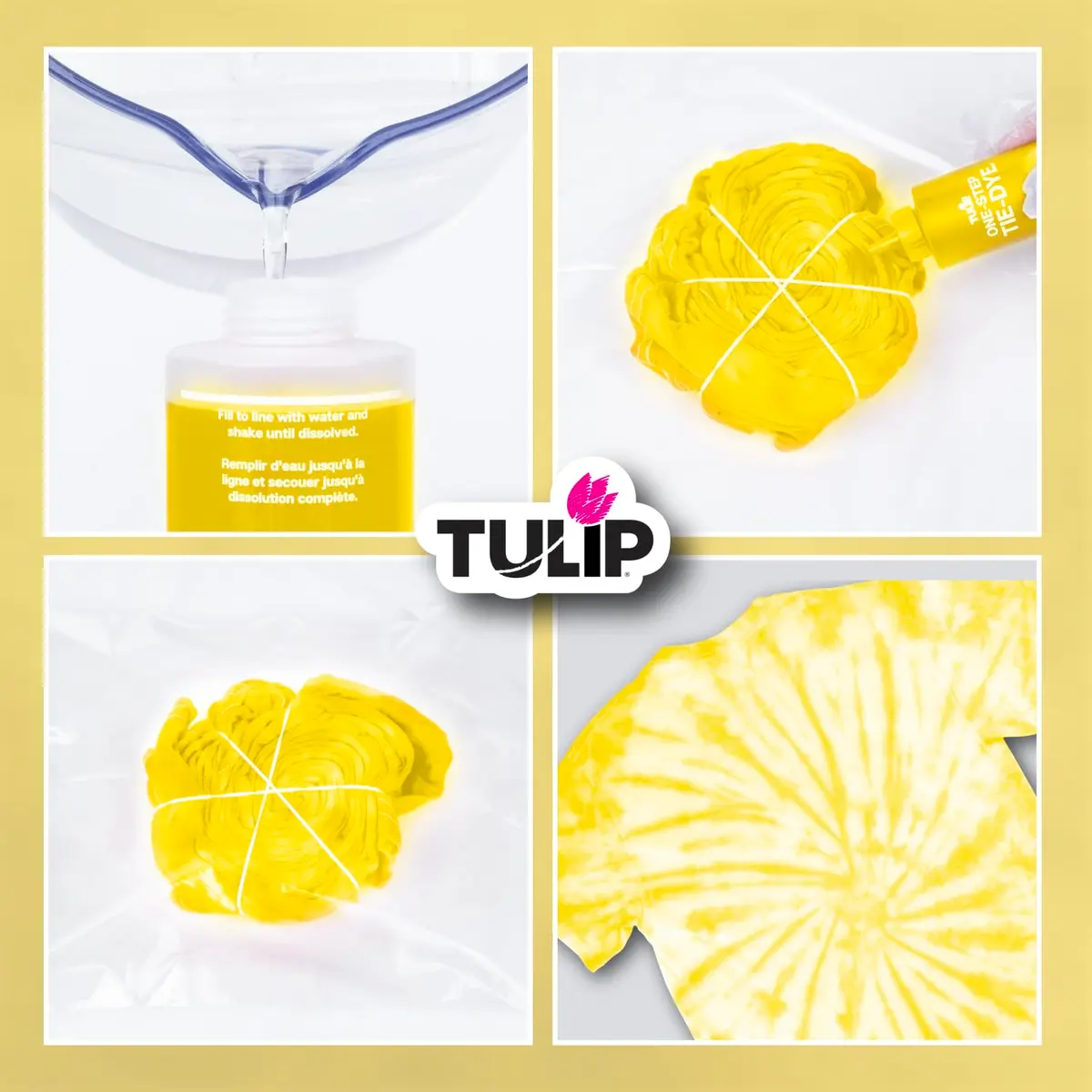 Tulip One-Step Tie-Dye Kit Vibrant Yellow Fabric Dye 118ml (4 fl oz) | Easy-Squeeze Bottle for All-Natural Fibers - view 2