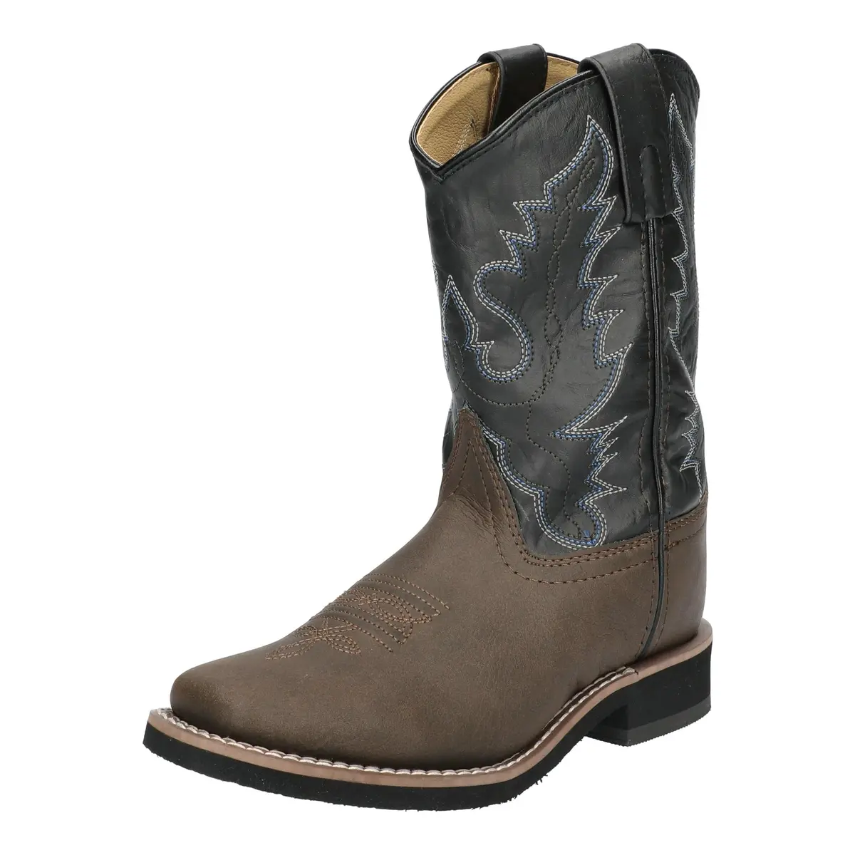 Smoky Mountain Boots Kids Monterey Boot, Brown/Black, 2.5 Little Kid | Western Style with Faux Leather Upper - main product image