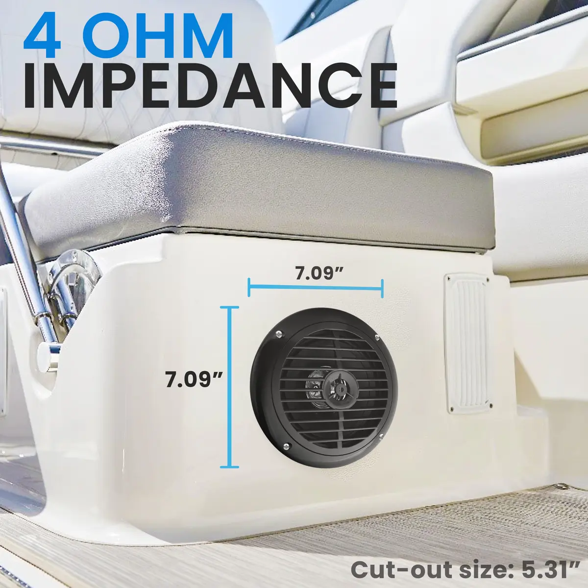 Pyle 6.5 Inch Dual Marine Speakers Waterproof Weather Resistant 120W Black - view 3