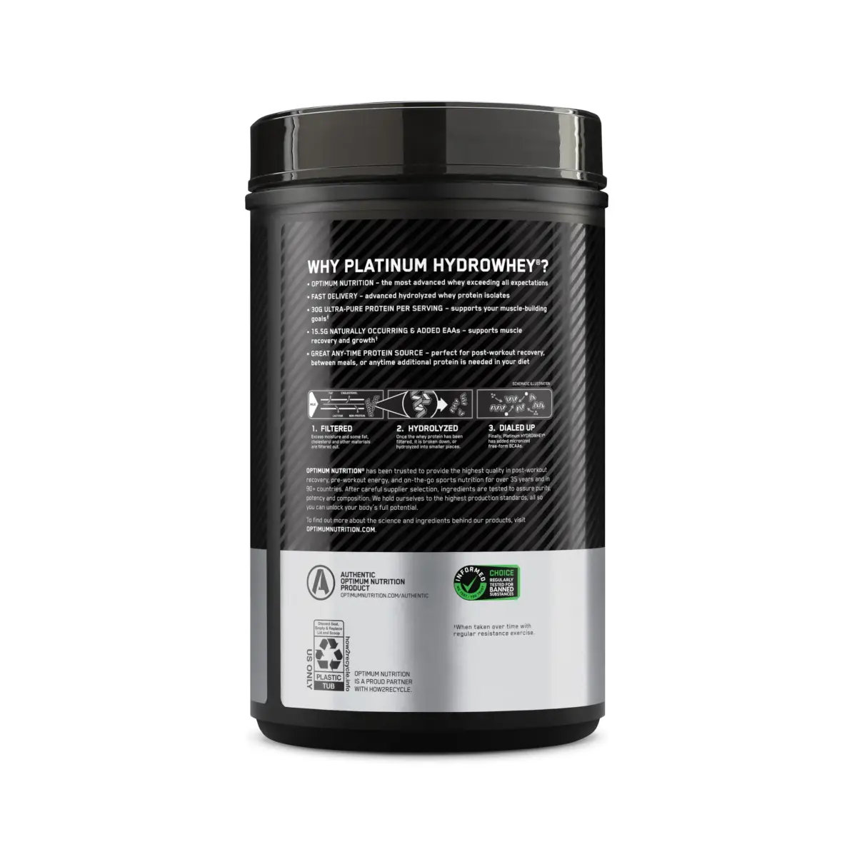 Optimum Nutrition Platinum Hydrowhey Protein Powder, Velocity Vanilla, 907g (2 LB) | Hydrolyzed Whey Isolate for Rapid Recovery - view 8