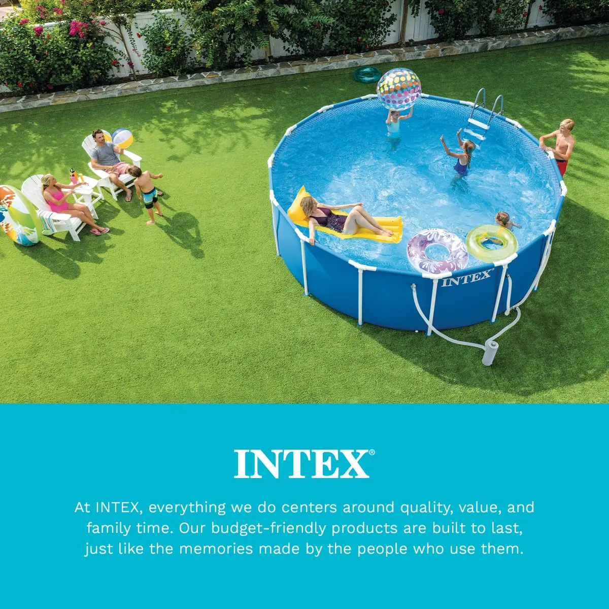 Intex 12ft Round Metal Frame Pool Cover | 3.37 kg (7 lb) | Protects from Debris & Weather - view 7
