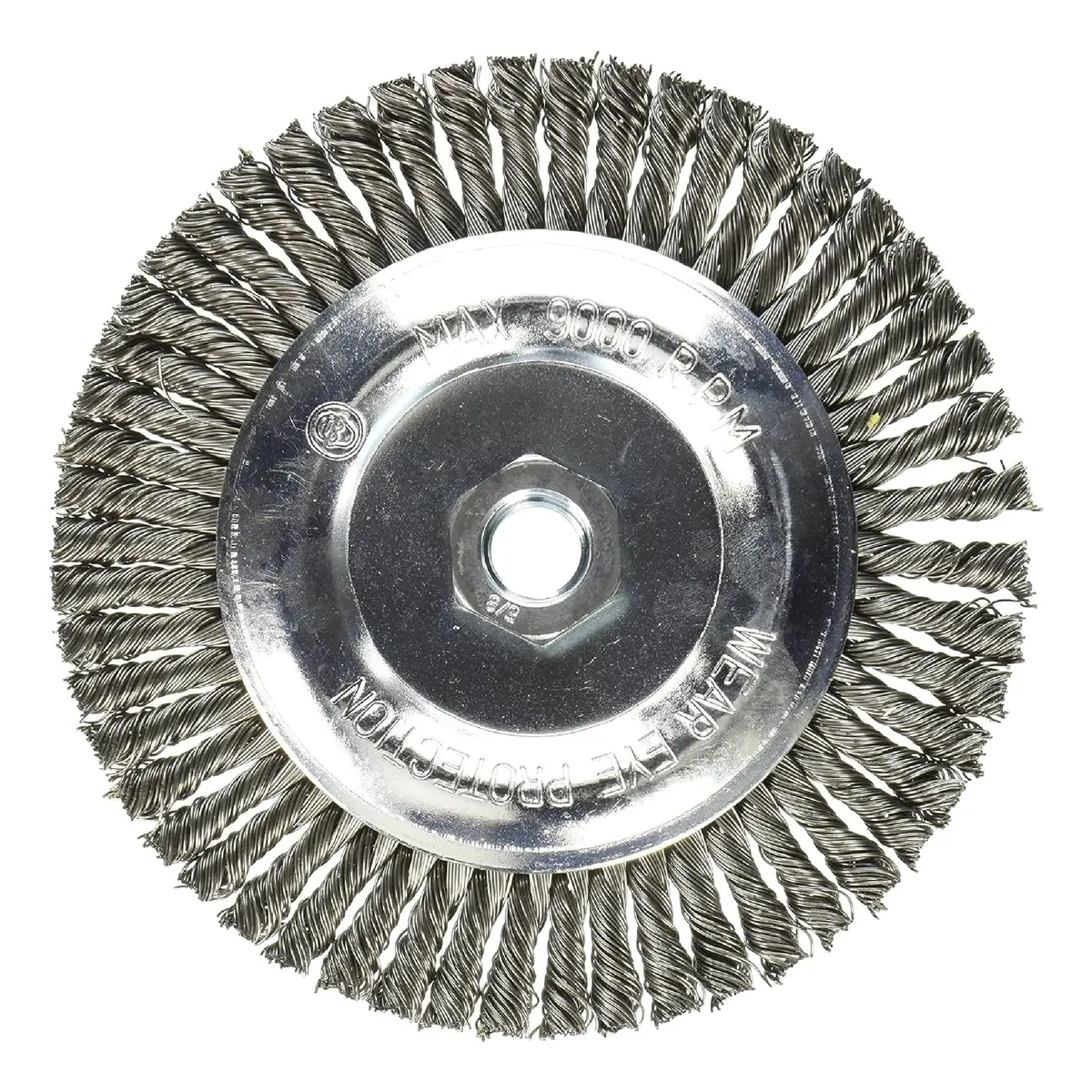 Mercer Industries 6" x 3/16" x 5/8"-11 Stringer Bead Wire Wheel, .020 Carbon Steel Wire | Heavy-Duty Weld Cleaning & Surface Conditioning - main product image