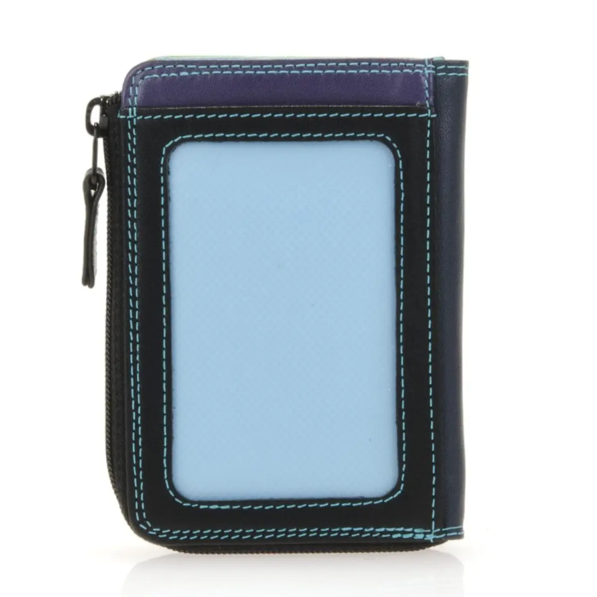 mywalit Small Zip Leather Purse | 3 Card Slots | ID Window & Coin Pocket | Black Pace | Stylish & Compact Accessory for Men & Women | Perfect for Everyday Use - view 3