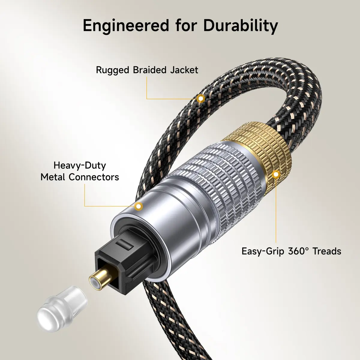 Cable Matters Premium Short Optical Audio Cable, Toslink Cable, 3ft | High-Fidelity Digital Connection - view 5