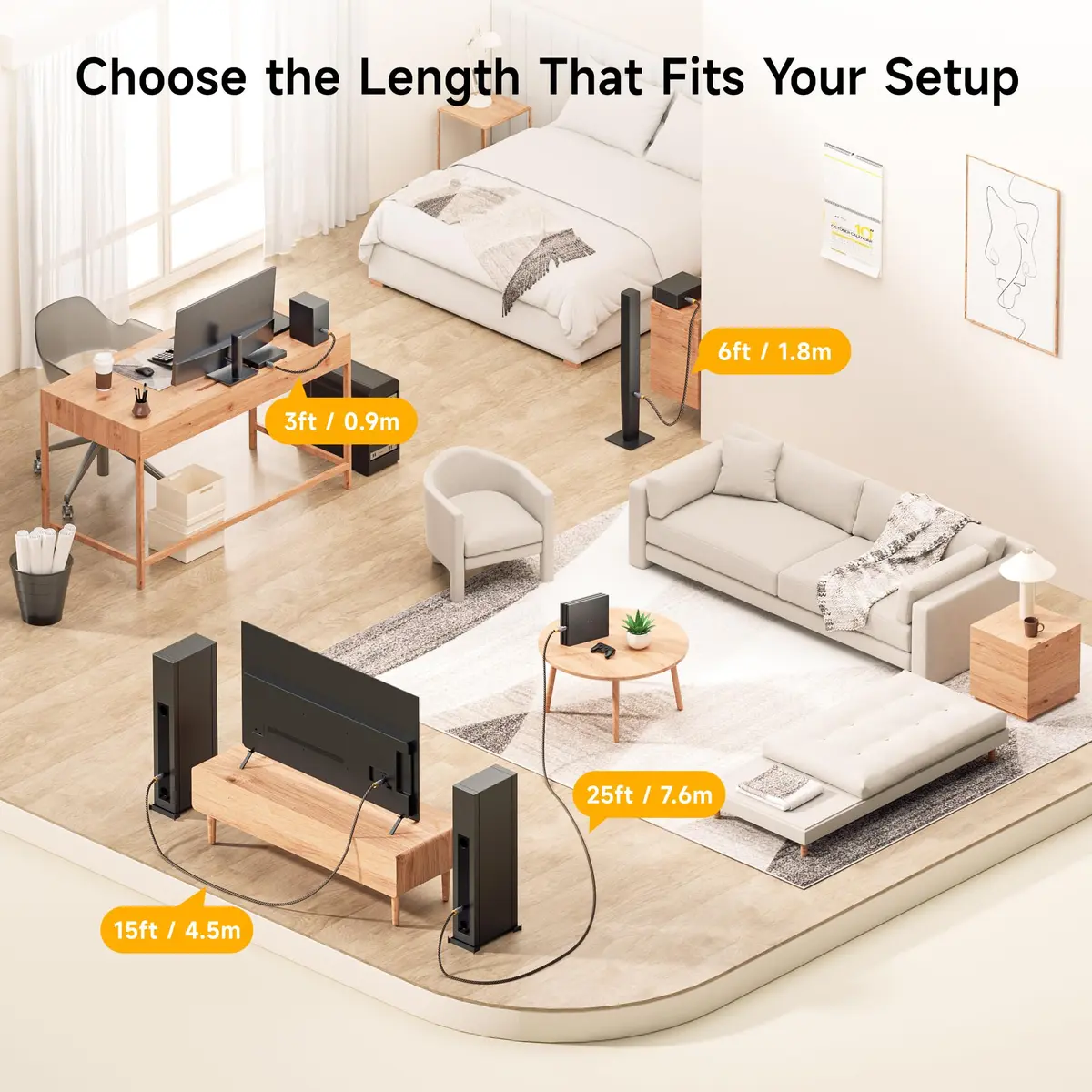 Cable Matters Premium Short Optical Audio Cable, Toslink Cable, 3ft | High-Fidelity Digital Connection - view 7