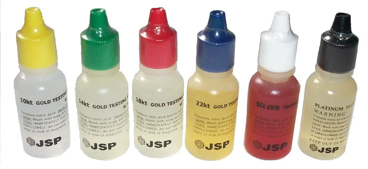 Personal Jewelry Testing Kit - Gold Silver Platinum Acid Test Kit with 6 Solutions & 2 Stones | 0.5 fl oz Bottles - view 2