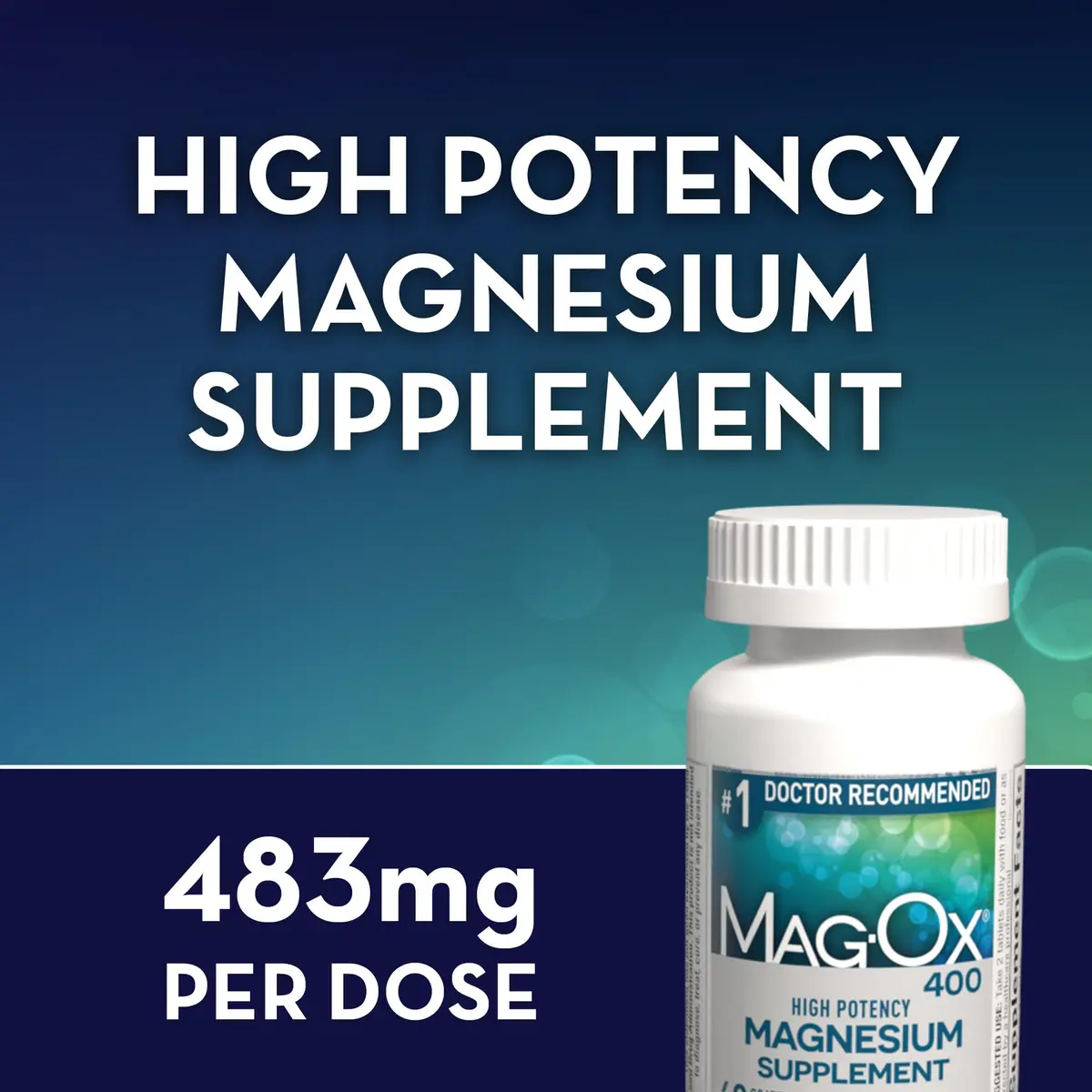 Mag-Ox Magnesium Supplement, Pharmaceutical Grade Magnesium Oxide 483mg | Supports Heart & Muscle Function - view 2