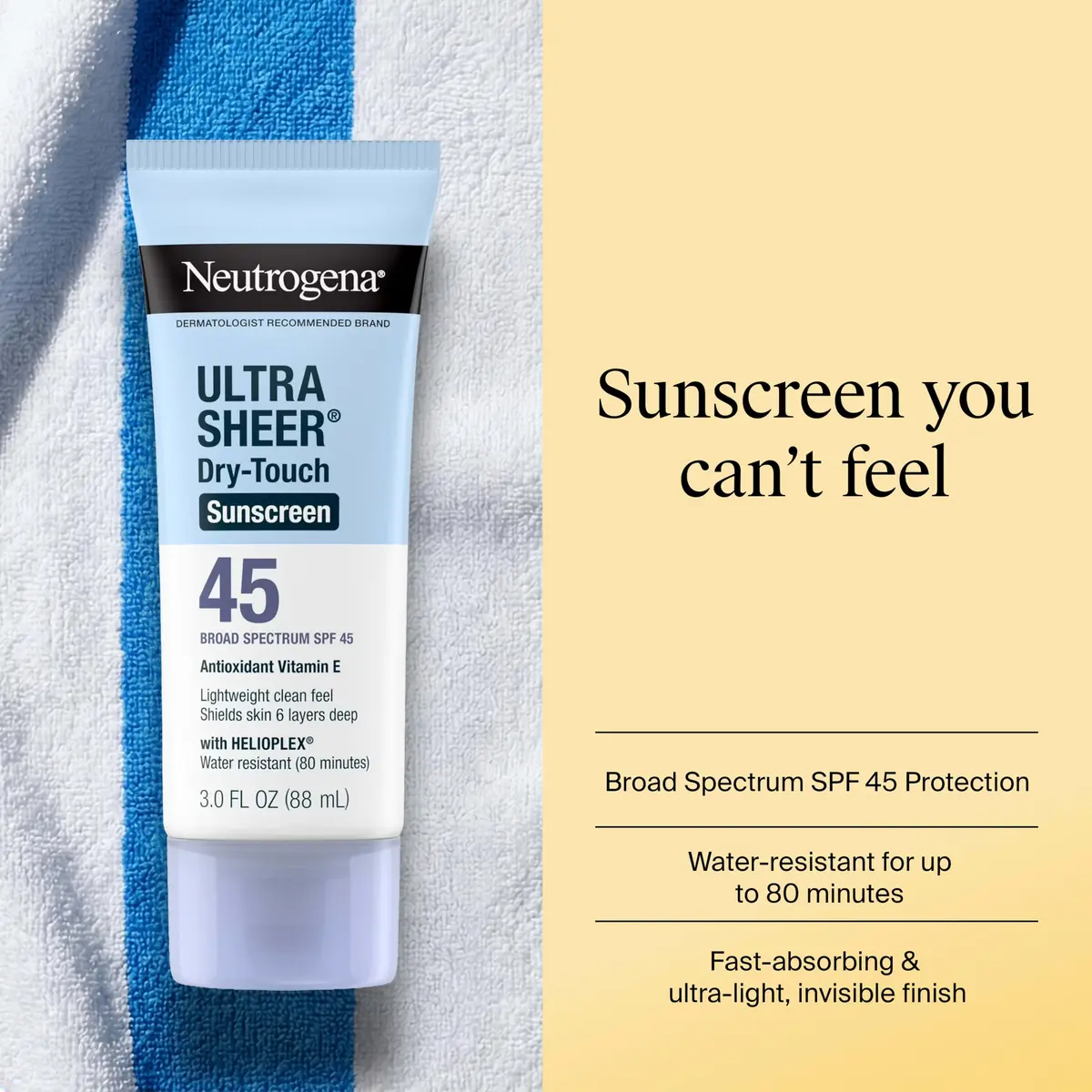 Neutrogena Ultra Sheer Dry-Touch Sunscreen Lotion SPF 45 | 177ml (6 fl oz) 2-Pack | Broad Spectrum UVA/UVB Protection - view 2