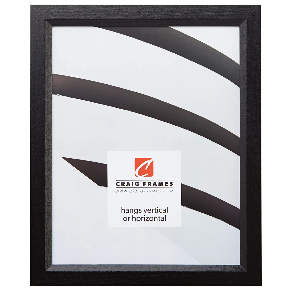 Craig Frames 7171610BK Wood Grain Finish 6x7-Inch Picture Frame | Solid Black - main product image