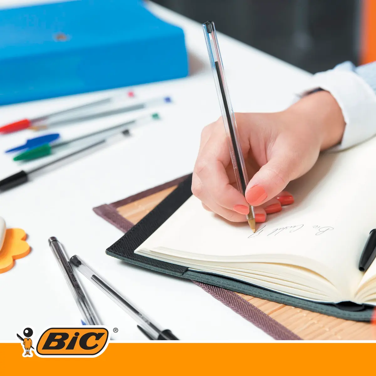 BIC Cristal Original Ballpoint Pens 1.0mm | Smooth, Smudge-Free Blue Ink, Pack of 10 - view 2