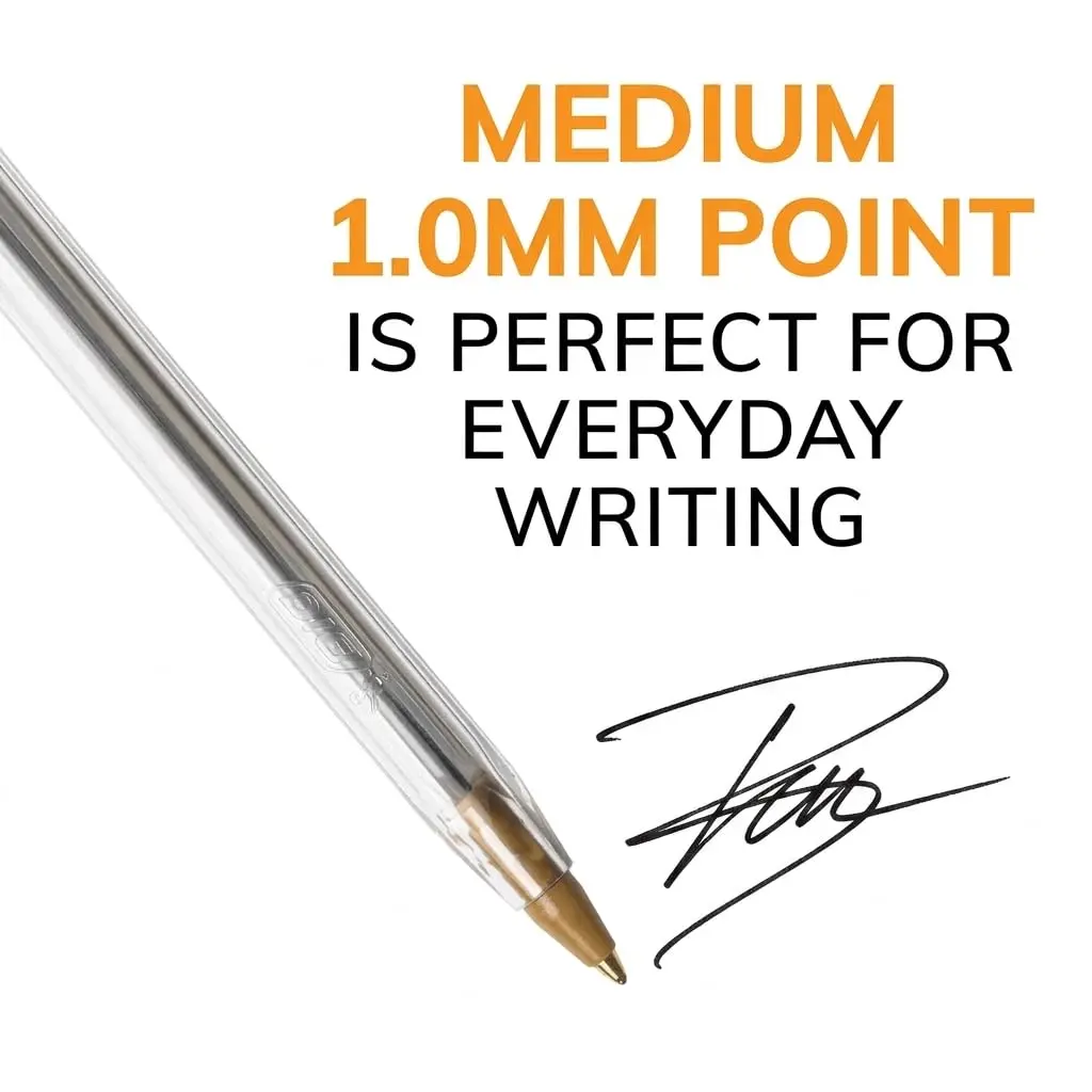 BIC CRISTAL Ballpoint Pen 1mm | Smooth Black Ink, Pack of 10 for Everyday Writing - view 4
