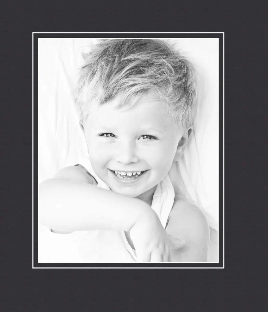 ArtToFrames 8x10 Smooth Black / Black Custom Mat for Picture Frame with 4x6 opening size - view 2