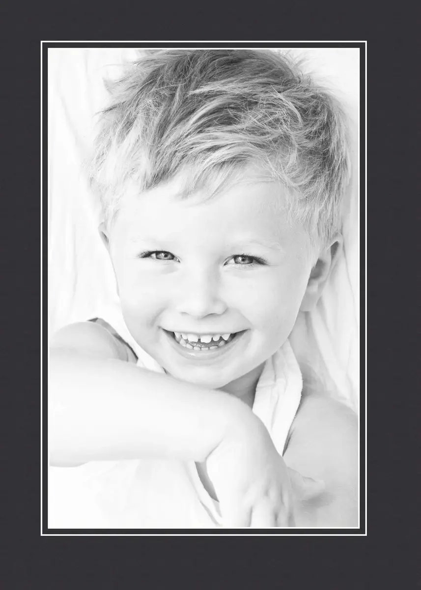 ArtToFrames 11x17 Smooth Black / Black Custom Mat for Picture Frame with 7x13 opening size | Standard 4 Ply Material - view 2