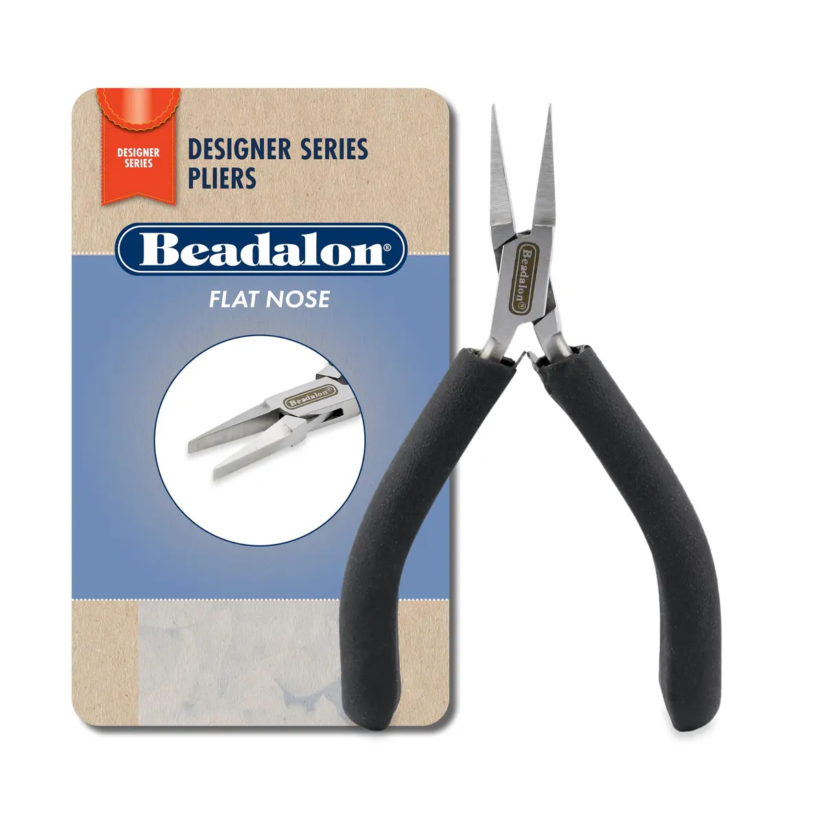Beadalon Designer Series Flat Nose Pliers 4.75 in | Stainless Steel Jewelry Tool with Double Leaf Springs - main product image