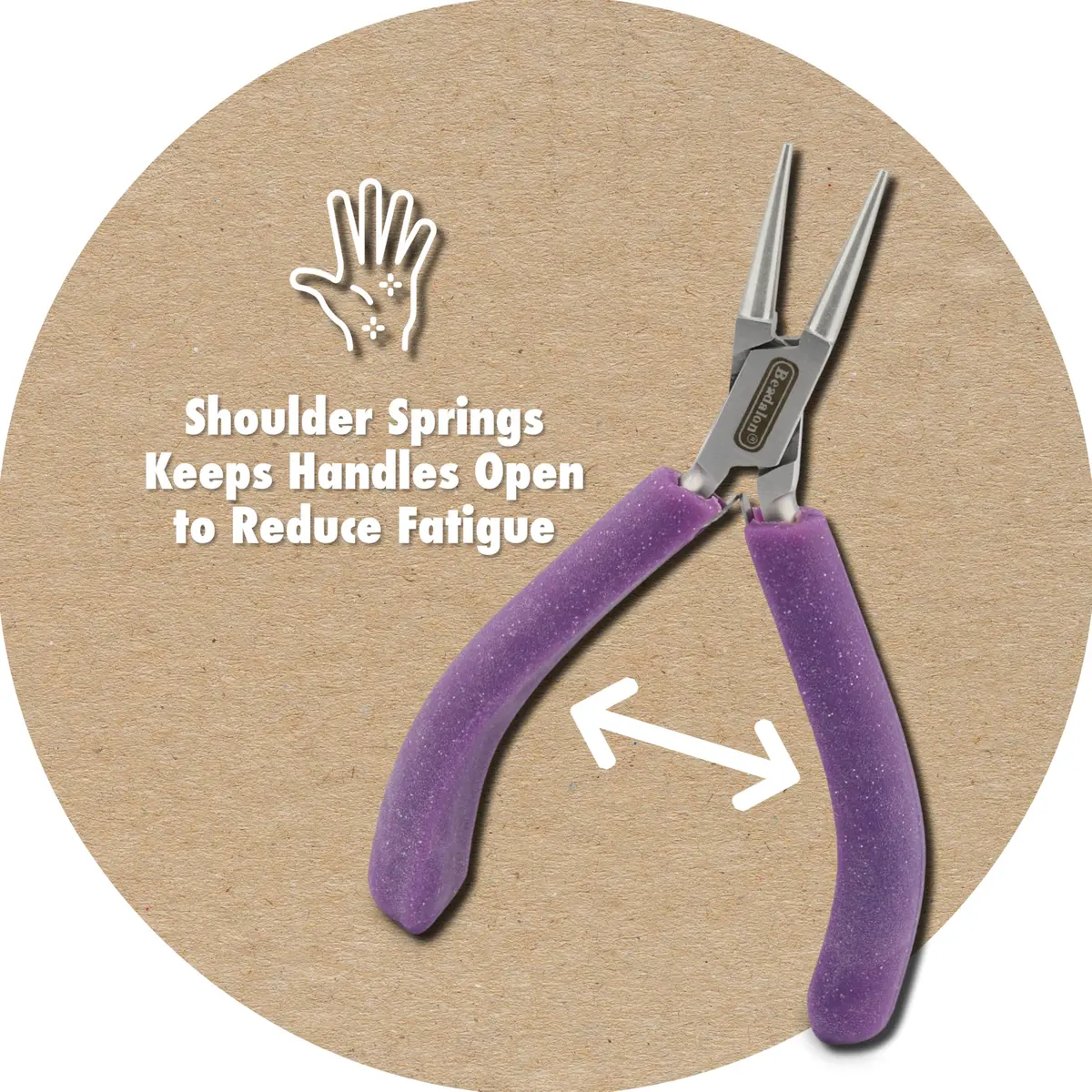 Beadalon Designer Series Flat Nose Pliers 4.75 in | Stainless Steel Jewelry Tool with Double Leaf Springs - view 5