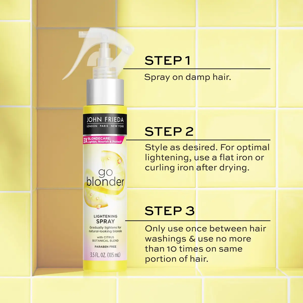 John Frieda Go Blonder Lightening Spray 103ml (3.5 Oz) | Gradual Hair Lightener for Blonde Hair - view 8