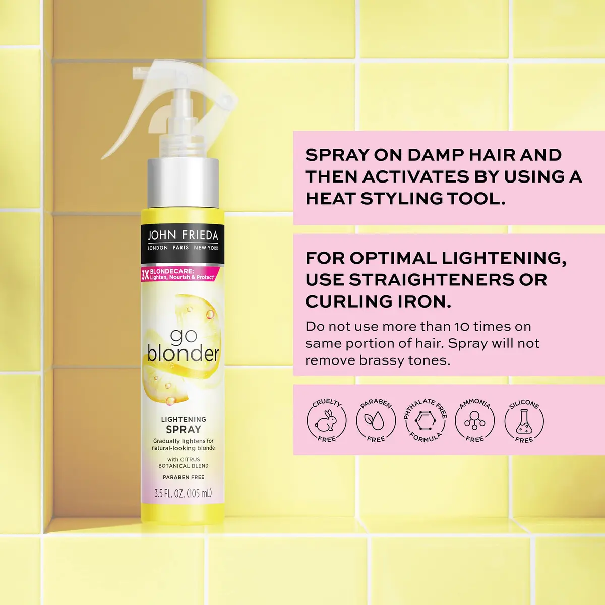 John Frieda Go Blonder Lightening Spray 103ml (3.5 Oz) | Gradual Hair Lightener for Blonde Hair - view 3