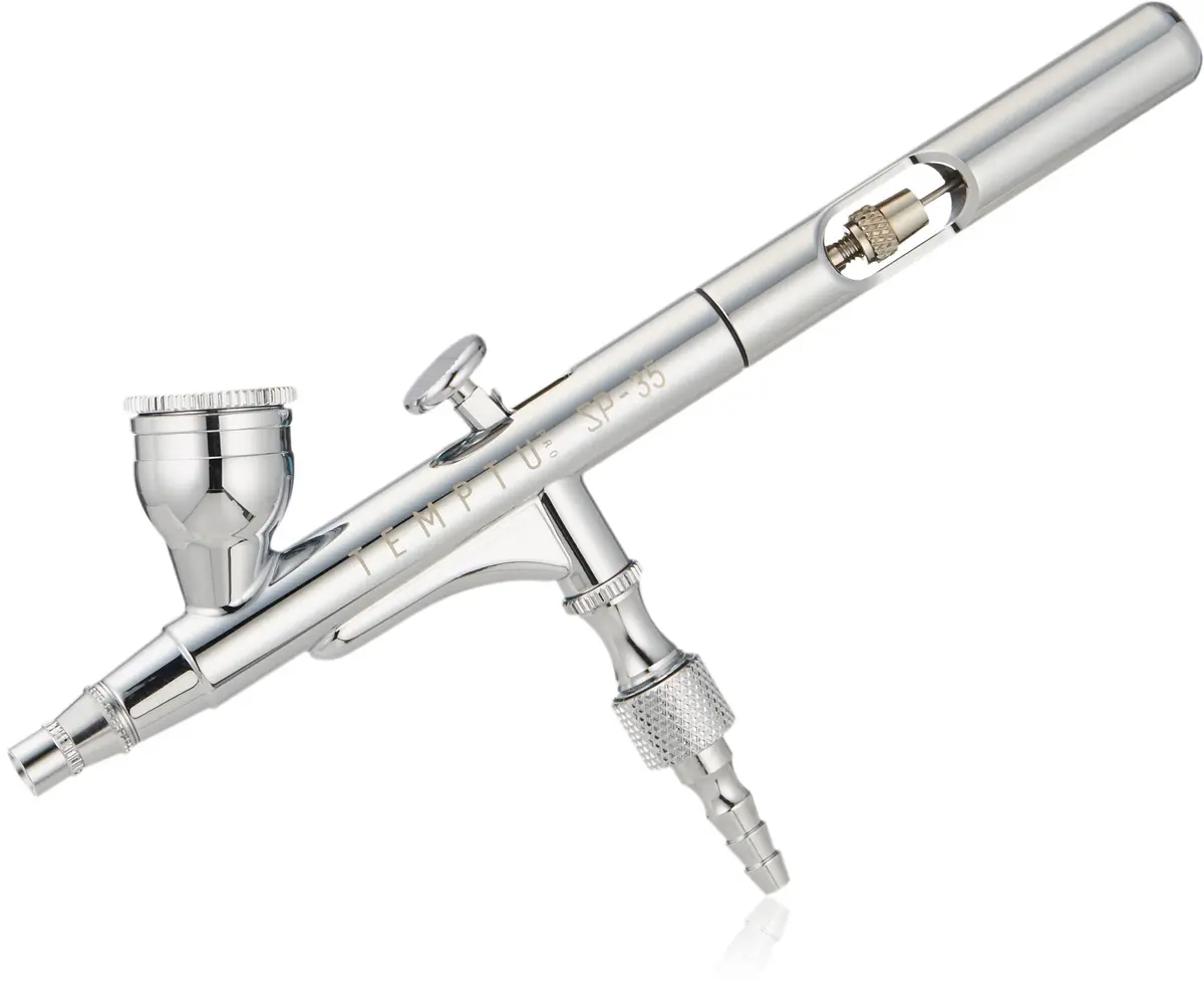 TEMPTU SP-35 Gravity Feed Airbrush Gun | Dual Action Trigger | 0.35mm Needle | Professional for Face, Body & Fine Detail Work | Includes Storage Case - main product image