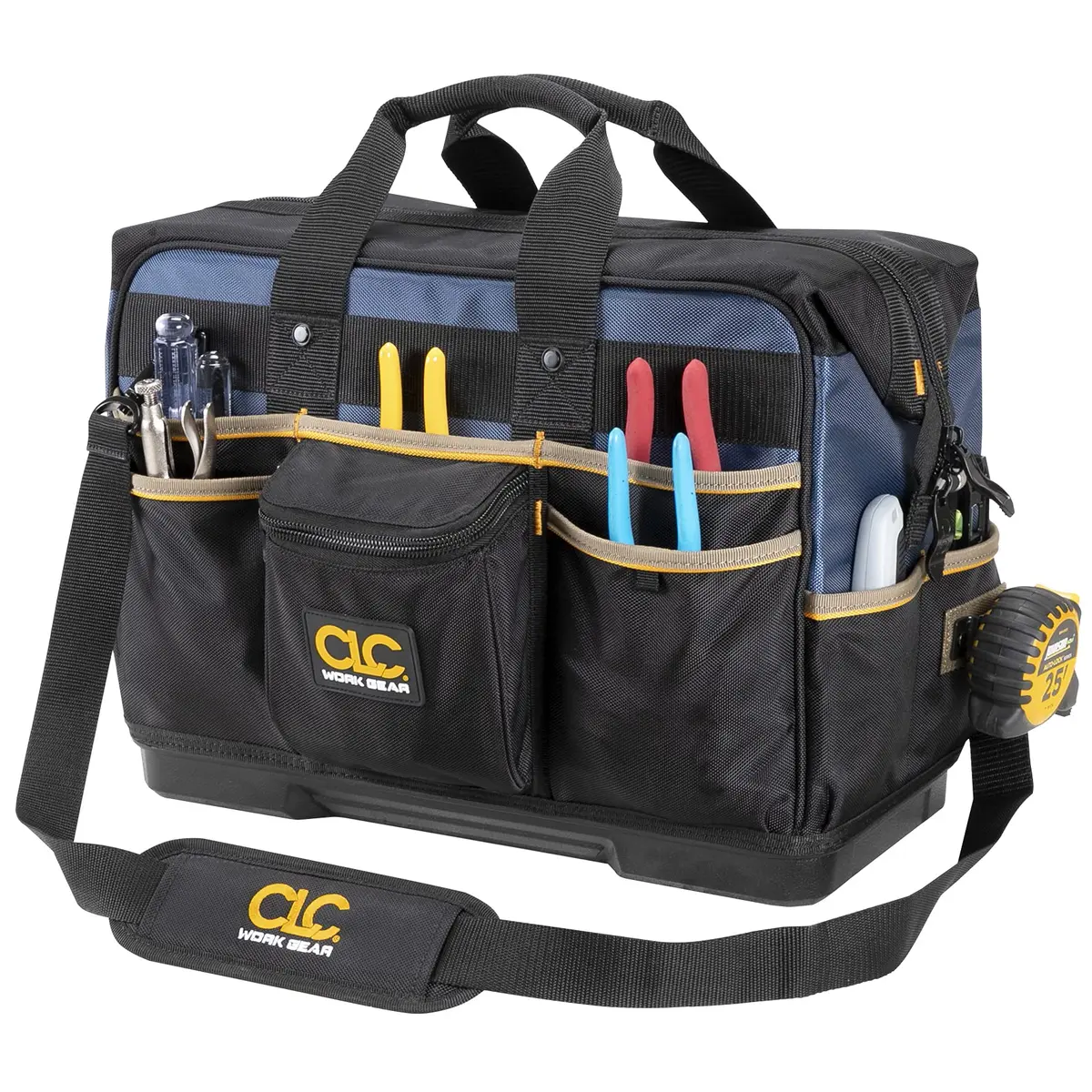 Custom Leathercraft PB1553 19" Molded Base Contractor's Tool Bag | Heavy-Duty, Water-Resistant, 13 Pockets - main product image