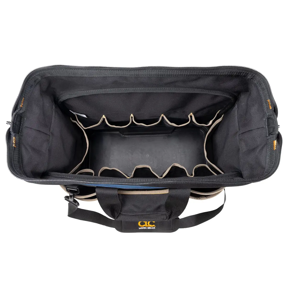 Custom Leathercraft PB1553 19" Molded Base Contractor's Tool Bag | Heavy-Duty, Water-Resistant, 13 Pockets - view 8